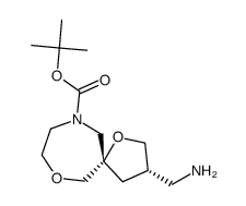 Racemic-(3S,5S)-tert-butyl 3-(aminomethyl)-1,7-dioxa-10-azaspiro[4.6]undecane-10-carboxylate结构式