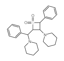 Piperidine,1,1'-[benzylidene(4-phenyl-2,3-thietanediyl)]di-, S,S-dioxide (8CI) structure