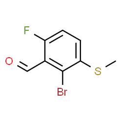 2-Bromo-6-fluoro-3-(methylthio)benzaldehyde Structure