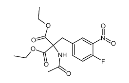 ethyl 2-(acetylamino)-2-(ethoxycarbonyl)-3-(4'-fluoro-3'-nitrophenyl)propanoate结构式