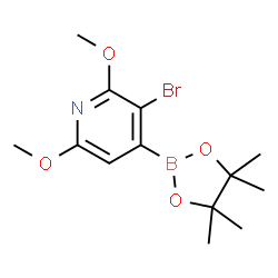 (3-Bromo-2,6-dimethoxypyridin-4-yl)boronic acid pinacol ester结构式