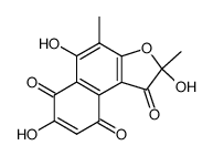 2,5,7-Trihydroxy-2,4-dimethyl-1,6,9-trioxo-1,2,6,9-tetrahydro-naphtho<2.1-b>furan (Tolyponon) Structure