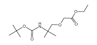 (2-tert-butoxycarbonylamino-2-methyl-propoxy)-acetic acid ethyl ester结构式