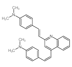 Benzenamine,4,4'-(2,4-quinolinediyldi-2,1-ethenediyl)bis[N,N-dimethyl- (9CI) structure