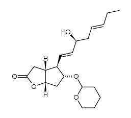 (3aR,4R,5R,6aS)-4-((S,1E,5E)-3-hydroxyocta-1,5-dien-1-yl)-5-((tetrahydro-2H-pyran-2-yl)oxy)hexahydro-2H-cyclopenta[b]furan-2-one Structure
