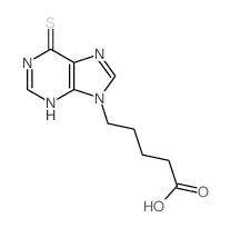 5-(6-sulfanylidene-3H-purin-9-yl)pentanoic acid Structure