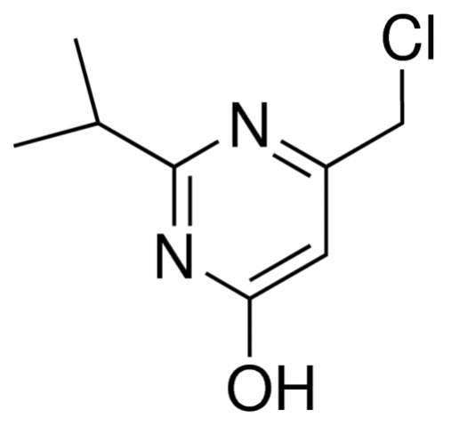 6-氯乙基-4-羟基-2-异丙基嘧啶结构式