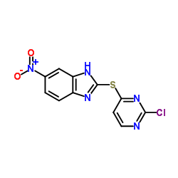 1H-benzimidazole, 2-[(2-chloro-4-pyrimidinyl)thio]-5-nitro- Structure