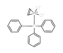 dichloroplatinum; ethene; triphenylphosphanium Structure