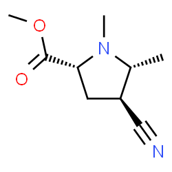 Proline, 4-cyano-1,5-dimethyl-, methyl ester, (2-alpha-,4-ba-,5-alpha-)- (9CI) Structure