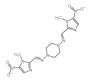 1,4-Bis(1-methyl-5-nitroimidazolyl-(2-methylenimino))piperazine结构式