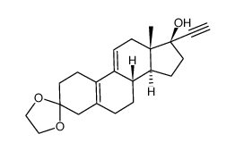 3,3-(ethylenedioxy)-17α-ethynyl-17β-hydroxyestra-5(10),9(11)-diene Structure