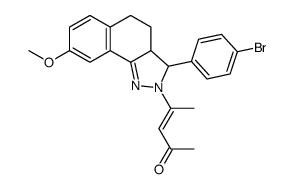 (E)-4-[3-(4-bromophenyl)-8-methoxy-3,3a,4,5-tetrahydrobenzo[g]indazol-2-yl]pent-3-en-2-one Structure