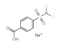 Benzoic acid,4-[(dichloroamino)sulfonyl]-, sodium salt (1:1) Structure