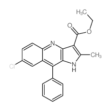 1H-Pyrrolo[3,2-b]quinoline-3-carboxylic acid, 7-chloro-2-methyl-9-phenyl-, ethyl ester结构式