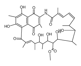 (10R)-10-Demethyl-21-hydroxy-10-methoxycarbonylprotostreptovaricin I结构式