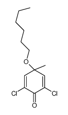 2,6-dichloro-4-hexoxy-4-methylcyclohexa-2,5-dien-1-one Structure