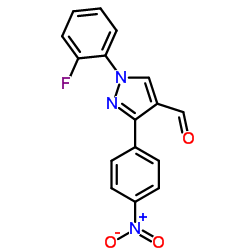 1-(2-fluorophenyl)-3-(4-nitrophenyl)-1h-pyrazole-4-carbaldehyde图片