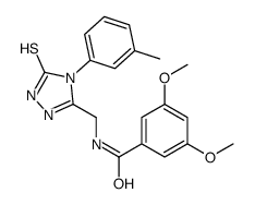 3,5-dimethoxy-N-[[4-(3-methylphenyl)-5-sulfanylidene-1H-1,2,4-triazol-3-yl]methyl]benzamide结构式