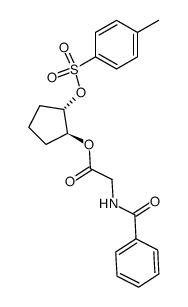 Benzoylamino-acetic acid (1S,2S)-2-(toluene-4-sulfonyloxy)-cyclopentyl ester Structure