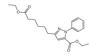 ethyl 5-(6-ethoxy-6-oxohexyl)-2-phenylpyrazole-3-carboxylate结构式