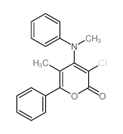 2H-Pyran-2-one,3-chloro-5-methyl-4-(methylphenylamino)-6-phenyl- Structure