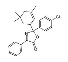2-(4-chlorophenyl)-4-phenyl-2-(3,5,5-trimethylcyclohex-2-en-1-yl)oxazol-5(2H)-one结构式
