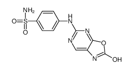 p-[(1,2-dihydro-2-oxooxazolo[5,4-d]pyrimidin-5-yl)amino]benzenesulphonamide结构式