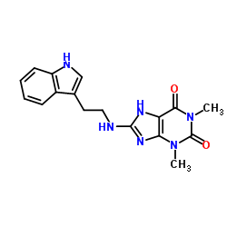 8-{[2-(1H-Indol-3-yl)ethyl]amino}-1,3-dimethyl-3,7-dihydro-1H-purine-2,6-dione结构式