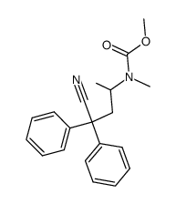 (+/-)-4-(N-carbomethoxy-N-methylamino)-2,2-diphenylvaleronitrile结构式