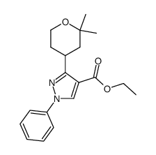 1-phenyl-3-(2,2-dimethyltetrahydro-4-pyranyl)-4-carbethoxypyrazole结构式