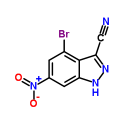 4-溴-6-硝基-1H-吲唑-3-甲腈结构式