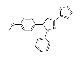 3-(4-methoxyphenyl)-2-phenyl-5-thiophen-2-yl-3,4-dihydropyrazole Structure