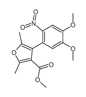 methyl 4-(4,5-dimethoxy-2-nitrophenyl)-2,5-dimethylfuran-3-carboxylate结构式