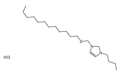 1-butyl-3-(dodecylsulfanylmethyl)-1,2-dihydroimidazol-1-ium,chloride Structure