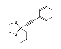 2-(2-phenylethynyl)-2-propyl-1,3-dithiolane结构式