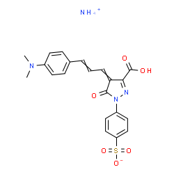 ammonium hydrogen 4-[3-[4-(dimethylamino)phenyl]allylidene]-4,5-dihydro-5-oxo-1-(4-sulphonatophenyl)-1H-pyrazole-3-carboxylate Structure
