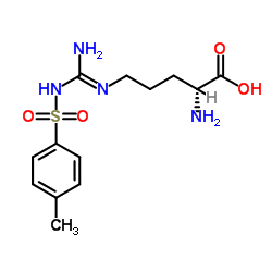 (2R)-2-amino-5-[[amino-[(4-methylphenyl)sulfonylamino]methylidene]amino]pentanoic acid Structure
