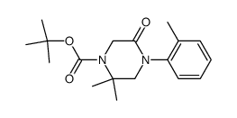 2,2-dimethyl-4-(2-methylphenyl)-5-oxopiperazine-1-carboxylic acid t-butyl ester结构式