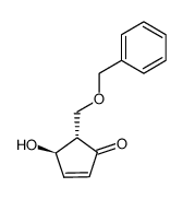 (+/-)-(4α,5β)-4-hydroxy-5<(phenylmethoxy)methyl>-2-cyclopenten-1-one结构式