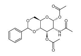 2-acetamino-2-deoxy-4,6-O-phenylmethylene-1,3-di-O-acetyl-α-D-glucopyranose Structure