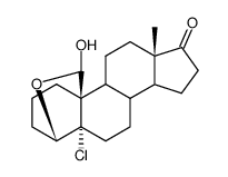 4β,19-Oxido-5α-chlor-19-hydroxyandrostan-17-on结构式