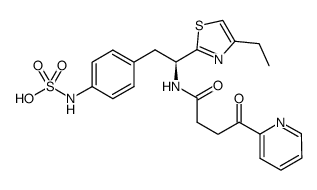 (S)-4-{2-(4-ethylthiazol-2-yl)-2-[4-oxo-4-(pyridin-2-yl)butanamido]ethyl}phenylsulfamic acid Structure