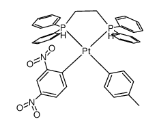 {η2-1,2-bis(diphenylphosphino)ethane}(2,4-dinitrophenyl)(4-methylphenyl)platinum(II)结构式