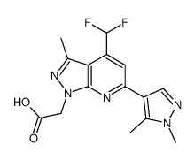 [4-(Difluoromethyl)-6-(1,5-dimethyl-1H-pyrazol-4-yl)-3-methyl-1H-pyrazolo[3,4-b]pyridin-1-yl]acetic acid结构式