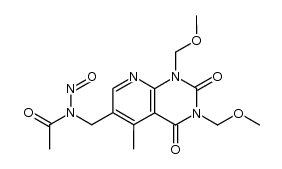 N-((1,3-bis(methoxymethyl)-5-methyl-2,4-dioxo-1,2,3,4-tetrahydropyrido[2,3-d]pyrimidin-6-yl)methyl)-N-nitrosoacetamide结构式