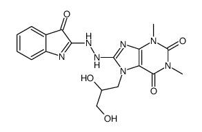 7-(2,3-dihydroxypropyl)-1,3-dimethyl-8-[2-(3-oxoindol-2-yl)hydrazinyl]purine-2,6-dione结构式