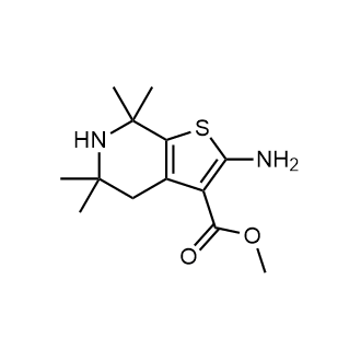 2-氨基-5,5,7,7-四甲基-4,5,6,7-四氢噻吩并[2,3-c]吡啶-3-羧酸甲酯结构式