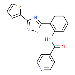 N-{2-[3-(thiophen-2-yl)-1,2,4-oxadiazol-5-yl]phenyl}pyridine-4-carboxamide结构式
