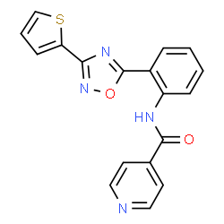 N-{2-[3-(thiophen-2-yl)-1,2,4-oxadiazol-5-yl]phenyl}pyridine-4-carboxamide structure